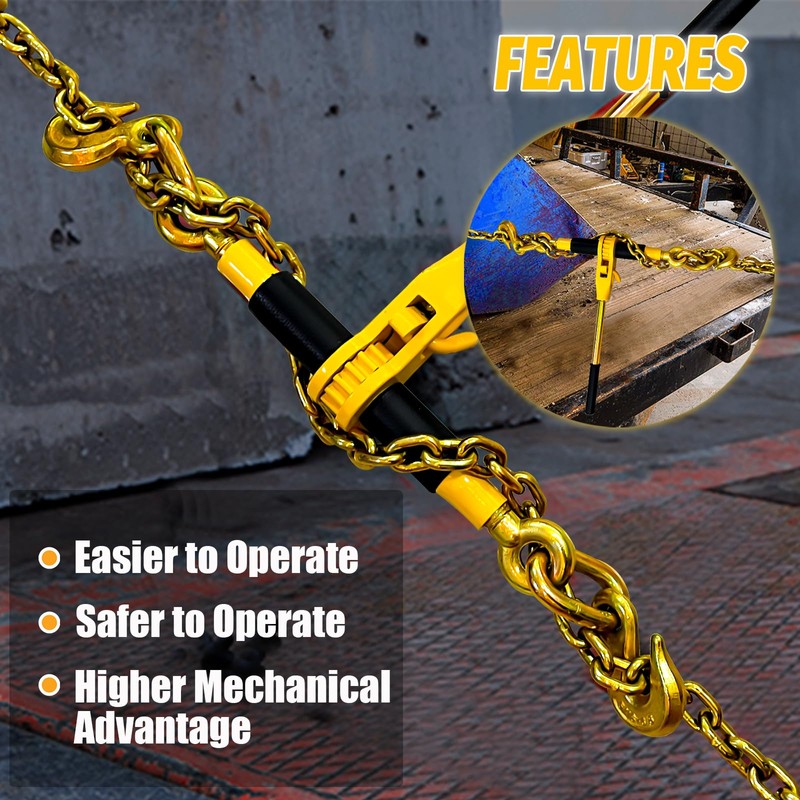 Ratchet Chain Binders 3/8" - 1/2" (2 Pack) | Adjustable