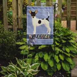 Caroline's Treasures CK3626GF Toy Fox Terrier Welcome Garden Flag Mailbox Flag Decorative Yard Flag Banner Outside Patio Artwork Yard Flower Beds, Garden Size, Multicolor