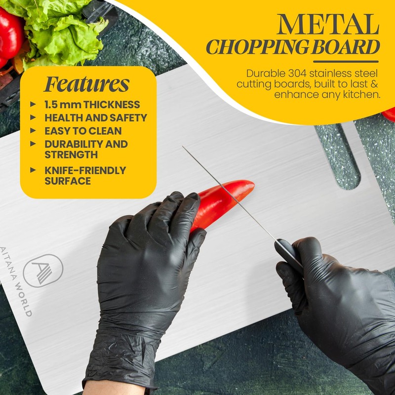 Stainless Steel Cutting Board for Kitchen – 4-Piece Kitchen Kit