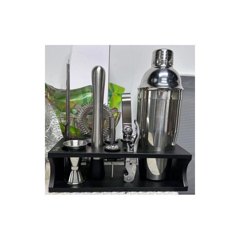 Cocktail Shaker Set Bartender Kit with Stand Bar Tool Bar
