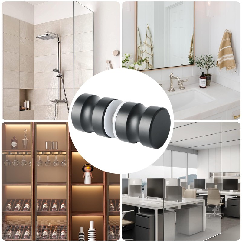 Mooche Solid SUS304 Stainless Steel Shower Glass Door Handle, 3