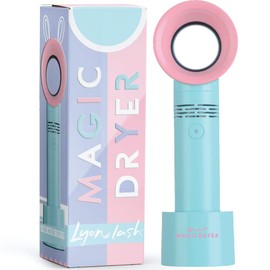 Lyon Lash Portable USB Rechargeable Bladeless Mini Fan/Air Conditioning Blower/Handheld Cooling Dryer, Essential Eyelash Extension Supplies, Dries Eyelash Extensions Glue/Adhesive Rapidly (Blue)