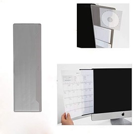 Monitor Side Panel Memo Message Board Sticky Notes Holder Transparent Clip Sticky Memo Pad Board Reminder for Computer Laptop TV Screen Cabinets Shelves 3.5x12 inch