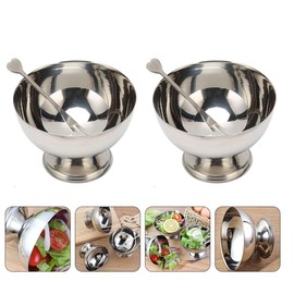 XXWZJH Stainless Steel Ice Cream Bowl, Stainless Steel Ice Cream Cups Reusable Dessert Cups Dessert Dish for Serving Ice Cream Salad Fruit Pudding ，DIY Ice Cream Banana Pudding，2PCS, Silver