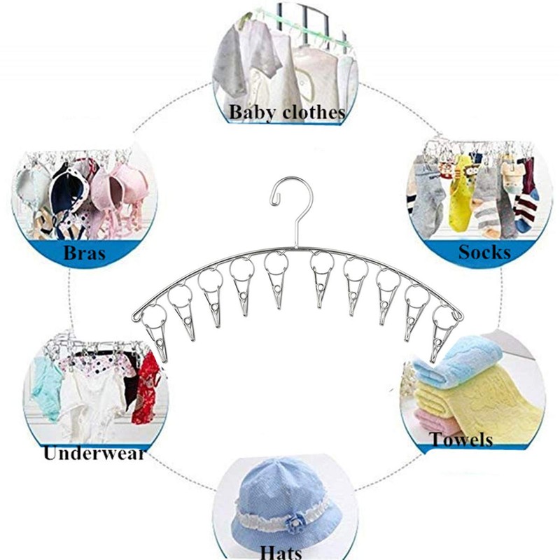 DurReus Strong Stainless Steel Laundry Drying Rack Clothes Hanger with