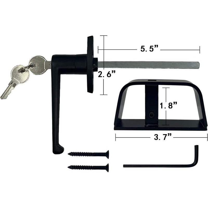 Lepoint L-Handle Lock Shed Door Latch Lock Kit with 2