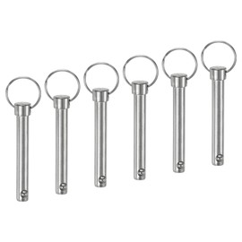 M METERXITY 6-Pack Quick Release Pins, 3/8" [10mm] Diameter, 2.56" [65mm] Usage Length Bimini Top Pin for Shipbuilding/Boat/Trailer, 2.76" [70mm] Total Length Carbon Steel Hardware Pins