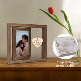 Lucky to Be in Love with My Best Friend Wood Photo Frame, Boyfriend Girlfriend Anniversary Birthday Romantic Couples Gifts For Him or Her, Display Two 15x10 CM