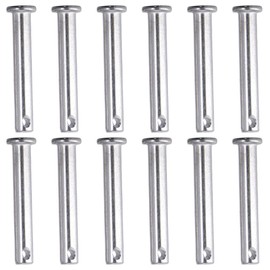 Clevis Pins 12Pcs 304 Stainless Steel Smooth 20/25/30/35/40/45/50/55/60mm Flat Head M8 Single Hole Clevis Pins