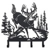 Deleon Collections Deer Scene Wall Hooks - Metal Heavy Duty