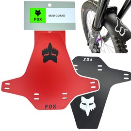 f26 Fox Mud Guard Bicycle Racing MTB DH FR Ebike Fork Splash Guard Fender Mudguard (Retro Red/Logo Black)