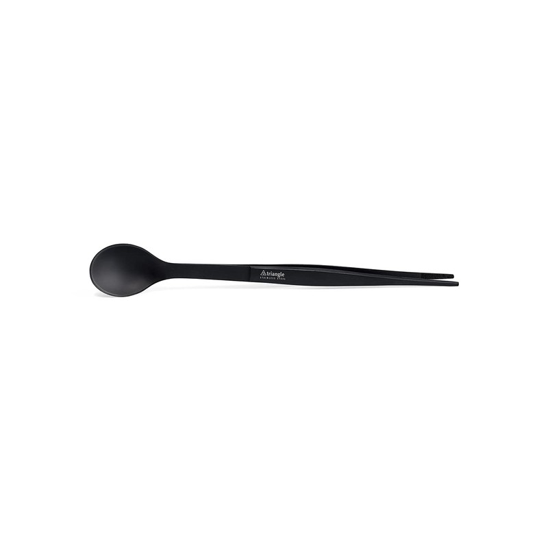 triangle Tasting Spoon with Tweezers, Black, 2-in-1 Spoon and Kitchen
