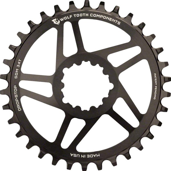 Wolf Tooth Direct Mount Round Mountain Bike Chainring for SRAM Cranks (28 Tooth, Drop-Stop A, 6mm Offset, MTB)