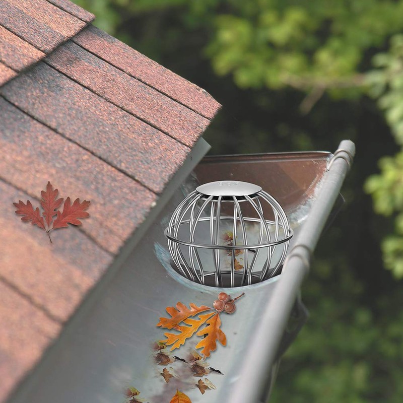 Gutter Guard, Fits for 1.7" ~ 2.4" Round Downspout, 304