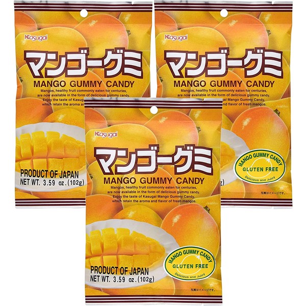 Kasugai Mango Gummy Candy 3.59oz (3 Pack)