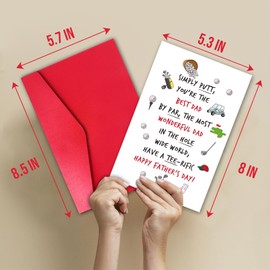 TQDaiker Happy Father’s Day Card for Father, Funny Golf Dad Day Card from Son Daughter Family, “You’re The Best Dad, Wonderful Dad”