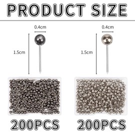 Pack of 400 Ball Card Thumbtacks, Paper Thumbtacks, Bulletin Board Thumbtacks, Suitable for Home, Office and School