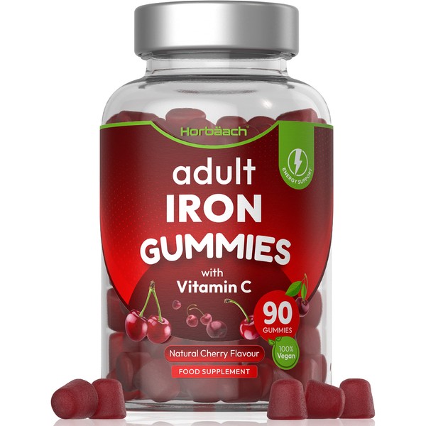 Iron Gummies Supplement for Adults | 90 Count with Vitamin