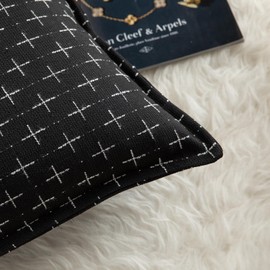 Mandioo Pack of 2 Burlap Linen Throw Pillow Covers Woven Textured Modern Farmhouse Cushion Covers Pillowcase Decorative Couch Sofa Bed Living Room 20 x 20 Inch 50x50cm Black