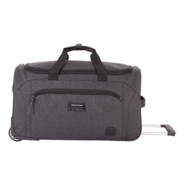 SwissGear Duffel Bag, Carry-On Travel Luggage, Heather Grey, 19" Rolling