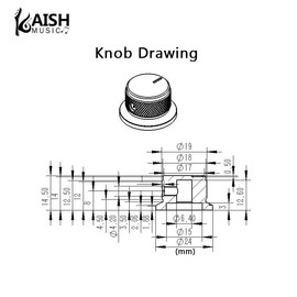 KAISH 2pcs Aluminium Potentiometer Knobs 1/4" Universal Top Hat Knobs Bell Control Knob with Set Screw for Guitar/Bass/AMPS/Preamps Silver with Indicator