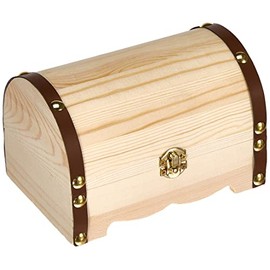 Glorex 6 2003 250 Treasure Chest Made of Pine Wood, Approx. 15 x 10 x 10 cm, FSC Mix, Natural Treasure Chest for Painting, Gluing and Decorating