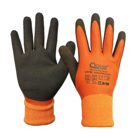 QEARSAFETY 1 Pair Thermal Work Gloves, Cold Resistant Gloves and Waterproof, Latex Full Coating and Sandy Palm (11/XXL)