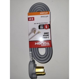 Hyper Tough 6ft 10AWG 3 Prong Gray Indoor Dryer Appliance Cord 30 amps NEW