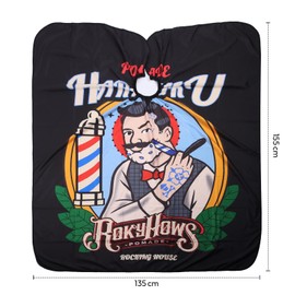 GEN'C BÉAUTY Professional Salon Hair Cutting Cape – 53.1″ × 61.0″ Waterproof Barber Stylist Apron with Adjustable Snap Neck Closure (RokyHows)