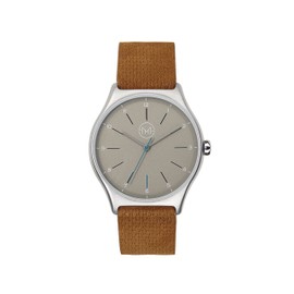 slim made one 04 - Extra Slim Unisex Wrist Watch in Silver/Brown