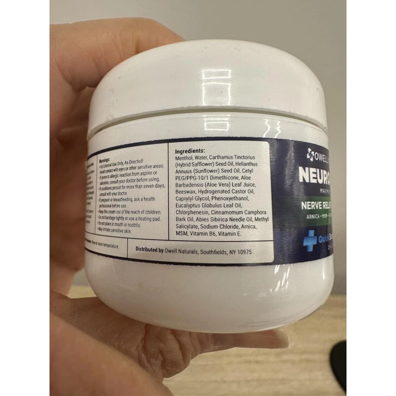 OWELL NATURALS Neuropathy Cream Extra Strength Nerve Relief Cream for