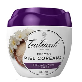 TEATRICAL Piel Coreana Crema Facial con Células Madre y Arroz, Hidratación Profunda, Efecto Iluminador, 400g