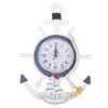 Mediterranean Style Anchor Clock Beach Sea Theme Nautical Ship Wheel