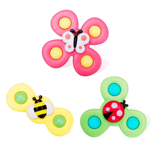 Suction Toys for Baby, 3PC Baby Bath Toys with Rotation