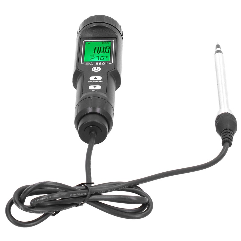 Soil EC Temperature Tester with Backlight Portable Conductivity Meter Hydroponics