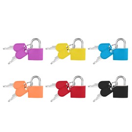 Flintronic 6 Pieces Padlock with Keys, Luggage Locks, Suitcase Lock, Suitcase Locks, 6 Colours Mini Padlock, Luggage Lock Security Lock