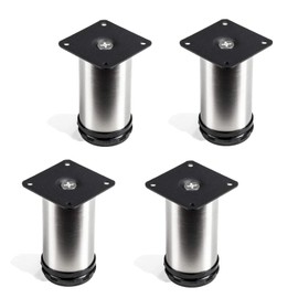 Set of 4 Jim Bed Feet Real Stainless Steel Diameter 50 mm / Height 100 mm High Load Capacity Thanks to Extra Strong Pipe Wall from SO-TECH