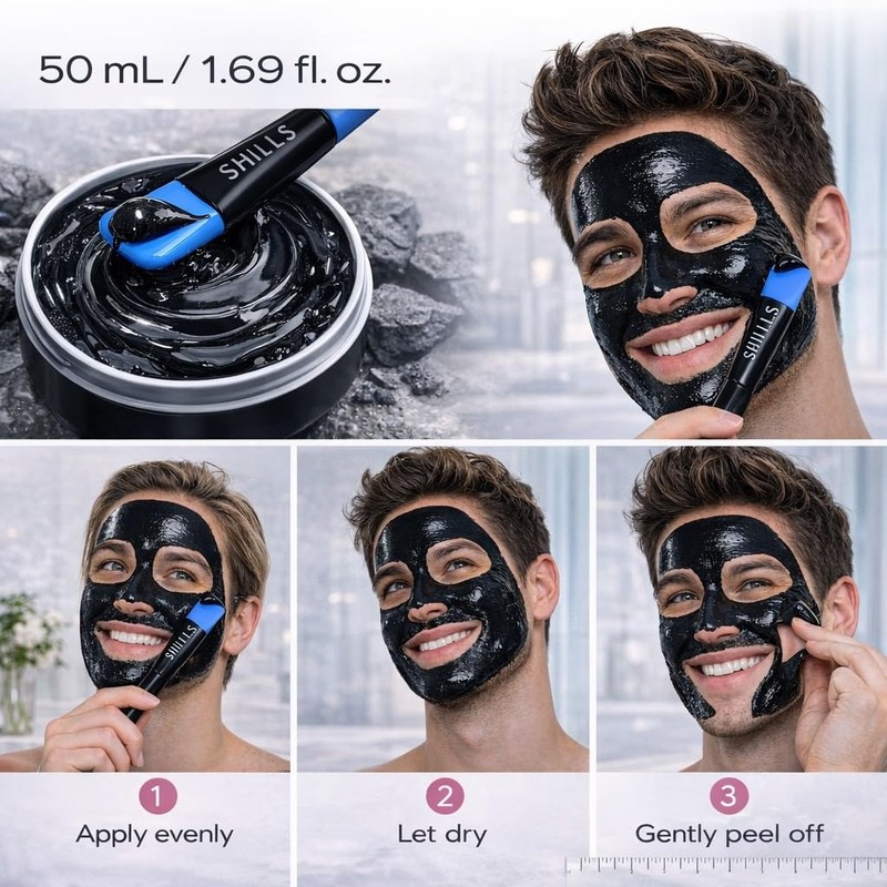 SHILS Men's Charcoal Mask 1 Bottle (1.69 lbs. Ounces) and