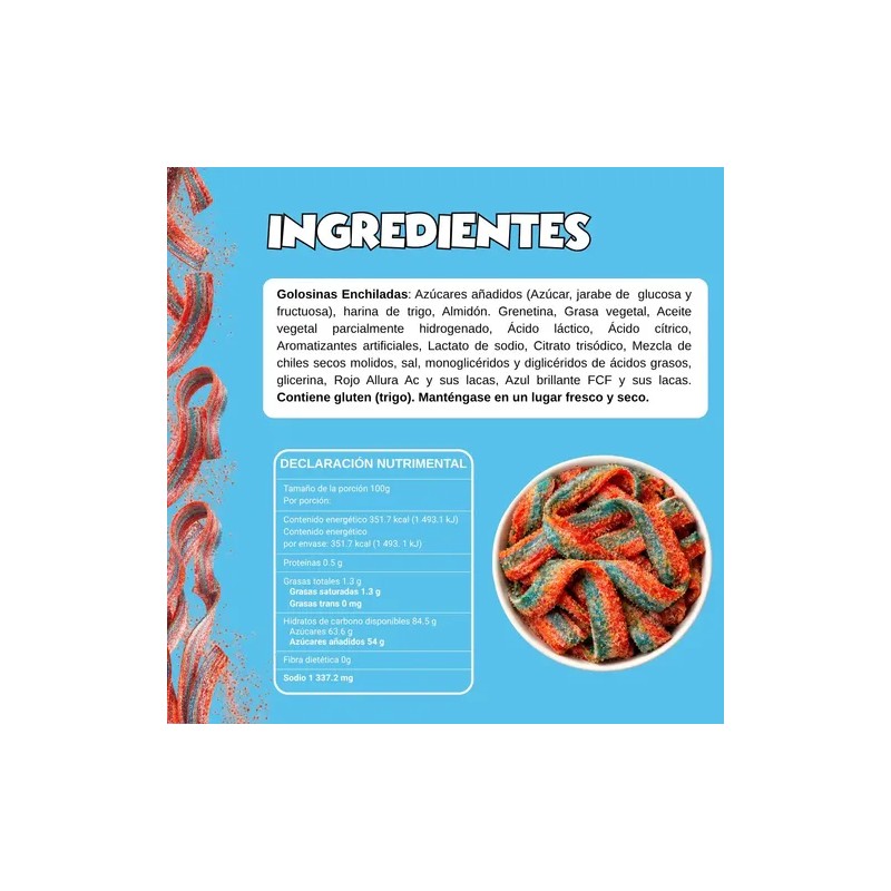 Gomitas Enchiladas Cinta Fresa Frambuesa Chamoy Sweet Chile 142g Doypack