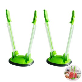 2 PCS Freezer Bag Holder Stand, Baggy Rack Holder for Food Prep Bag, Food Bag Holder Stand, Ziplock Bag Holder Stand, Baggy Racks, Adjustable Sandwich Bag Stand Holders for Kitchen (Green)