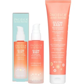 Belleza Pacífica Jabón facial iluminador Glow Baby + juego de humectante facial hidratante Glow Baby VitaGlow Contiene vitamina C Para todo tipo de piel 100% vegano y libre de crueldad Cuid