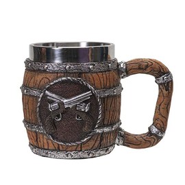Pacific Giftware Western Barrel Dual Pistol Stainless Steel 8fl oz Resin Mug