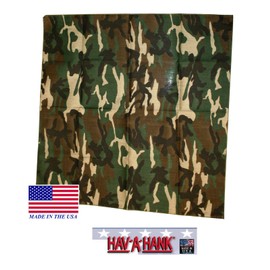Hav-A-Hank 4-USA MADE GREEN CAMO Hardwood Camo CAMOUFLAGE BANDANA BANDANNA Head Wrap Scarf
