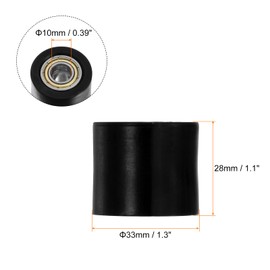 HARFINGTON Chain Roller Pulley Tensioner 10mm Nylon Cylinder Type Guide Wheel Slider for Mini Motorcycle Dirt Bike ATV Go-Kart, Black