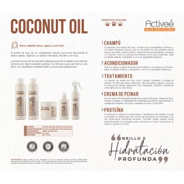 Activee Tratamiento Capilar Activee Professional Coco Oil Tecnologia para cuidado Cabello con Perdida de Color Quebradizo y con Frizz Libre de Sal