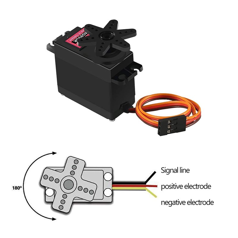 VIPMOON 4 Pack MG996R Servo Motor Kit Metal Gear Torque