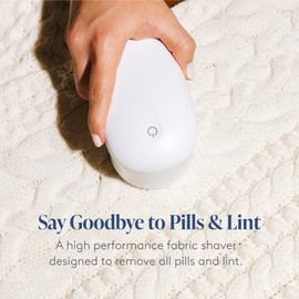 NORI Trim Fabric Shaver | Lint Remover for Clothes & Furniture | Furniture Shaver for Couch Pilling | Wireless, Rechargeable Lint Shaver | Sweater Shaver | Apartment and Dorm Room Essentials | White