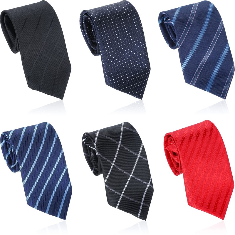 Janmercy 6 Pcs Clip on Tie for Men Clip on