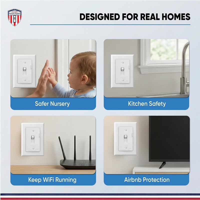 eLock Switch Guard for Toggle Switches | Child Proof Light