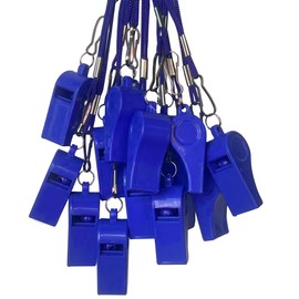 DYBADYSA 20 Pcs Blue Plastic Loud Whistles with Lanyard for Referee Coaches Basketball Football Sports Training Game Event Lifeguard Survival Emergency Fun School Kids Tool Set Suppliers